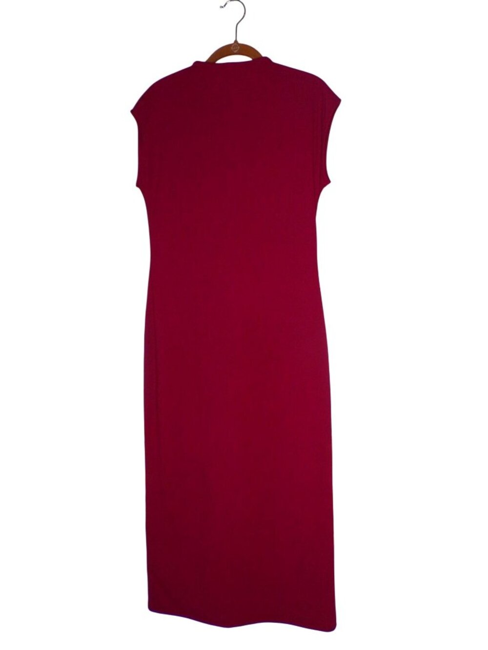 🆕OPEN EDIT Nordstrom Scuba Knit Column Midi Dress Burgundy Red Medium